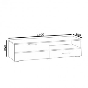 Тумба под ТВ Ларго 1,4, цвет корпус венге/фасады МДФ белый глянец, ШхГхВ 140х46х35 см., НЕ универсальная сборка в Добрянке - dobryanka.mebel24.online | фото 10