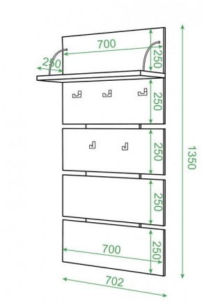 Вешалка настенная Домино нельсон СТ-50 в Добрянке - dobryanka.mebel24.online | фото 2