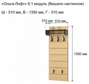 Вешалка-полка Ольга-лофт 6.1 в Добрянке - dobryanka.mebel24.online | фото 3